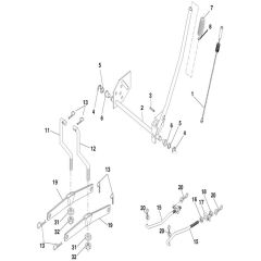 McCulloch M155107HRB - 96061031500 - 2010-09 - Mower Lift - Deck Lift Parts Diagram