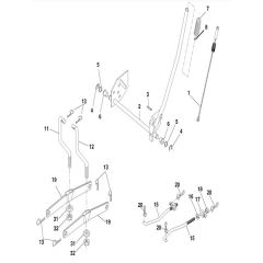 McCulloch M155107HRB - 96061031501 - 2011-01 - Mower Lift - Deck Lift Parts Diagram