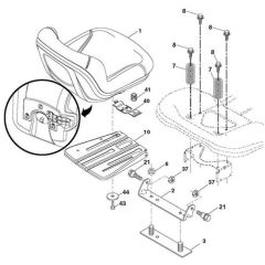 McCulloch M155-107HRB - 96051004100 - 2011-11 - Seat Parts Diagram