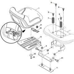 McCulloch M155-107TC - 96051006501 - 2013-01 - Seat Parts Diagram