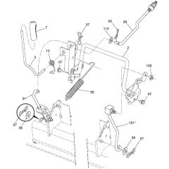 McCulloch M155-107TC - 96051006503 - 2014-06 - Mower Lift - Deck Lift Parts Diagram