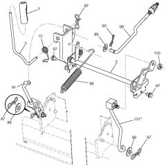 McCulloch M155H107 - 96041031800 - 2012-12 - Mower Lift - Deck Lift Parts Diagram