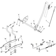 McCulloch M1638 - 96011021301 - 2007-11 - Mower Lift - Deck Lift Parts Diagram