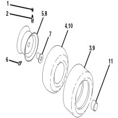 McCulloch M165107HRB - 96061032901 - 2011-04 - Wheels and Tyres Parts Diagram