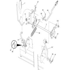McCulloch M165-107T - 96041029401 - 2012-12 - Mower Lift Lever Parts Diagram