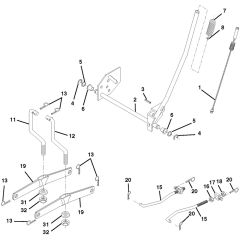 McCulloch M175H38RB - 96061030700 - 2010-03 - Mower Lift - Deck Lift Parts Diagram
