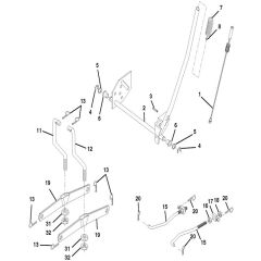 McCulloch M175H38RB - 96061033601 - 2012-08 - Mower Lift - Deck Lift Parts Diagram