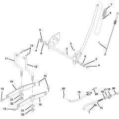 McCulloch M175H38RB - 96061033602 - 2013-06 - Mower Lift - Deck Lift Parts Diagram