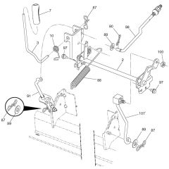 McCulloch M185-117T - 96041029701 - 2013-01 - Mower Lift - Deck Lift Parts Diagram