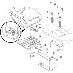 McCulloch M19542H - 96041023402 - 2013-06 - Seat Parts Diagram