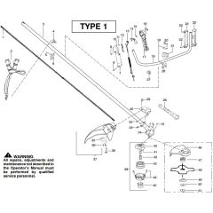 McCulloch MAC 250 B GT - 2010-03 - Shaft & Handle (1) Parts Diagram