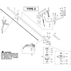 McCulloch MAC 250 B GT - 2010-03 - Shaft & Handle (2) Parts Diagram
