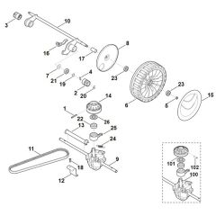 Viking MB545.1 VM - Shaft, Gear Box - Parts Diagram