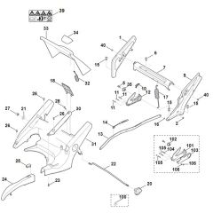 Viking MB650.0 VM - Frame, Height Adjustment - Parts Diagram