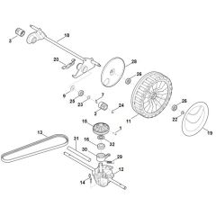 Viking MB650.1 VM - Shaft, Gear Box - Parts Diagram