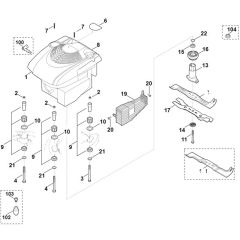 Viking MB655.0 VM - Engine - Blade - Parts Diagram