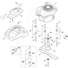 Viking MB655.1 VM - Engine - Blade - Parts Diagram