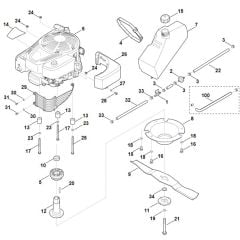Viking MB6.1 RV - Engine, Tank, Blade - Parts Diagram