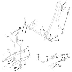 McCulloch MC17107 - 96011008400 - 2010-01 - Mower Lift - Deck Lift Parts Diagram