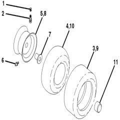 McCulloch MC18542LT - 96012010400 - 2010-06 - Wheels and Tyres Parts Diagram