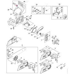 Stihl MS162 C-BE - Clutch - Chain Brake - Parts Diagram