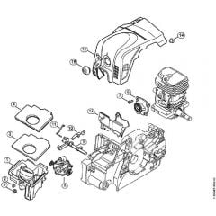 Genuine Stihl MS170 2-MIX / L - Air filter, Shroud 2-MIX