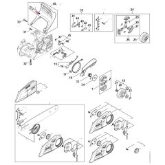 Stihl MS172 - Clutch - Chain Brake - Parts Diagram