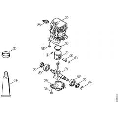 Genuine Stihl MS180 2-MIX / C - Cylinder 2-MIX