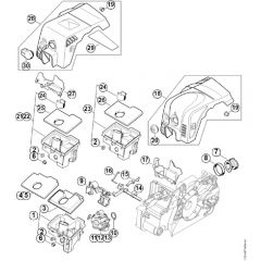 Genuine Stihl MS180 2-MIX / K - Air Filter, Shroud