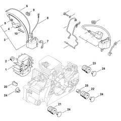 Stihl MS180 C-BE - Ignition System - Av System - Parts Diagram