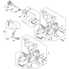 Stihl MS180 C-BE - Motor Housing - Parts Diagram