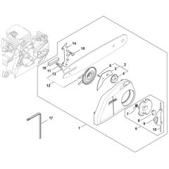 Stihl MS180 C-BE - Quick Chain Tensioner - Parts Diagram