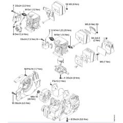 Stihl MS180 C-BE - W - Tightening Torques - Parts Diagram