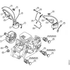 Genuine Stihl MS180 / G - Ignition system, AV system