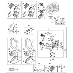 Stihl MS182 C-BE - Engine Housing - Air Filter - Av System - Handlebar - Parts Diagram