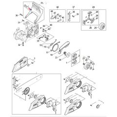 Stihl MS182 - Clutch - Chain Brake - Parts Diagram