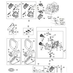 Stihl MS182 - Engine Housing - Air Filter - Av System - Handlebar - Parts Diagram