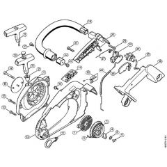 Genuine Stihl MS190 T / E – Fan housing, Handlebar