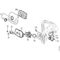 Genuine Stihl MS194 T / J - Air filter, Manifold