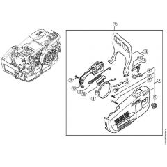 Genuine Stihl MS201 C-EM / D - Chain sprocket cover, Hand guard