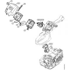 Genuine Stihl MS201 C-EM / L - Air filter, Carburetor box cover M-Tronic