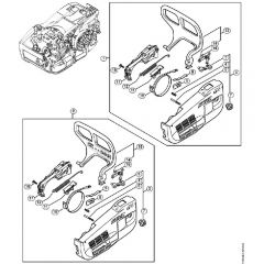 Genuine Stihl MS201 T / D - Chain sprocket cover, Hand guard