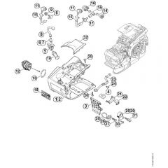 Genuine Stihl MS201 TC-E / C - Tank housing