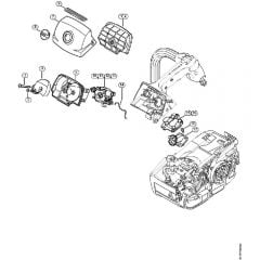 Genuine Stihl MS201 TC-E / K - Air filter, Carburetor box cover