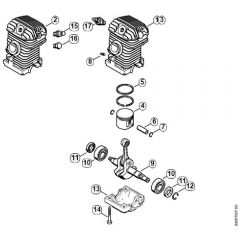 Genuine Stihl MS210 C-BE / A - Engine