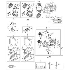 Stihl MS212 - Engine Housing - Air Filter - Av System - Handlebar - Parts Diagram