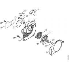 Genuine Stihl MS230 C-BE / J - Fan housing with rewind starter