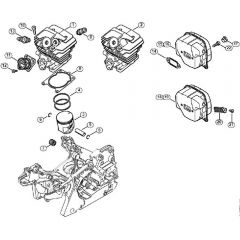 Genuine Stihl MS241 C-BEM / B - Cylinder, Muffler