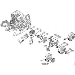 Genuine Stihl MS241 C-BEM / C - Oil pump, Clutch