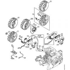 Genuine Stihl MS241 C-BEM / F - Igniiton system, Wiring harness